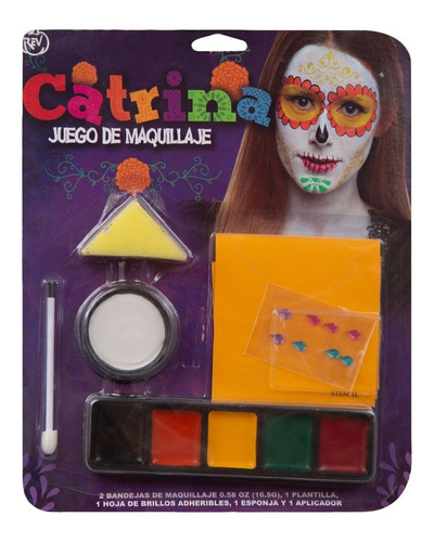 Maquillaje Para Catrina Kit Pintura Para Muertos O Halloween