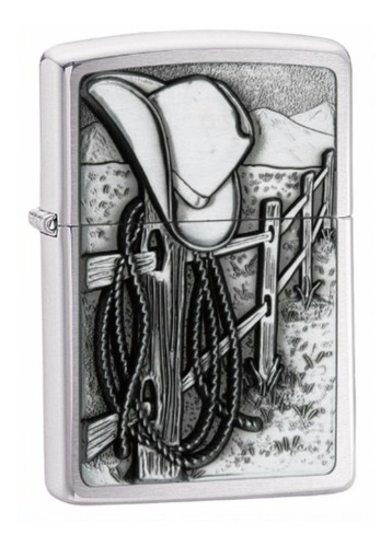 ¡ Encendedor Zippo Texture Cowboy Rodeo Vaquero Gris !!