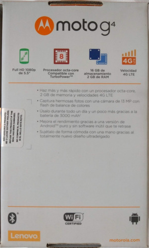 Motorola Moto G4 Xt1621 Octa-core 16gb Alm 2g Ram 90/100*