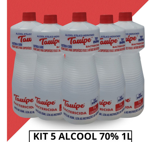 Kit 5 Desinfetante Liquido 70% Higienizante Hospitalar 1l