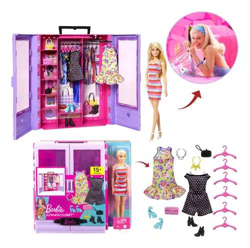 Barbie Closet Luxo Fashionista E Acessórios Guarda Roupa na Americanas  Empresas