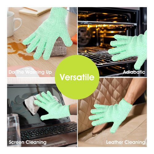 Guantes De Microfibra Teaaha 2pcs Para El Polvo De Las El De