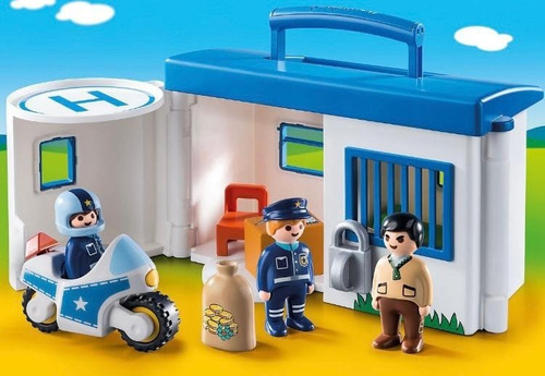 Playmobil 1 2 3 Maletín Estación Policía