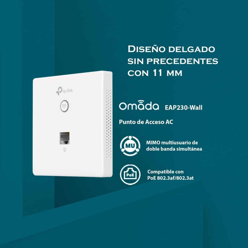 Punto De Acceso Gigabit Para Pared Omada Ac1200 Eap230-wall