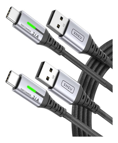 Cable Usb C, [2 Pack 6.6+6.6ft] Cable Usb Tipo C De Carga Rá
