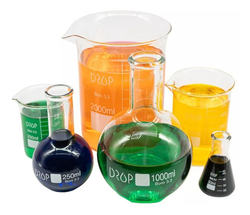 Drop Glass Balão de Fundo Chato - Kit - 2 - 1 L
