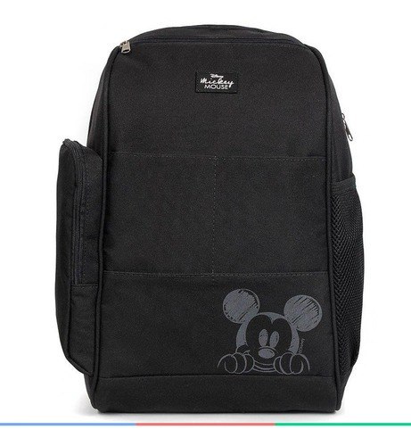 Mochila Mickey Black Top para bebé con cambiador Babygo negro