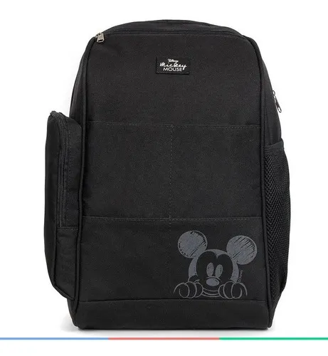 Mochila Baby Bag Top Mickey Cor Preta Com Trocador Babygo Cor