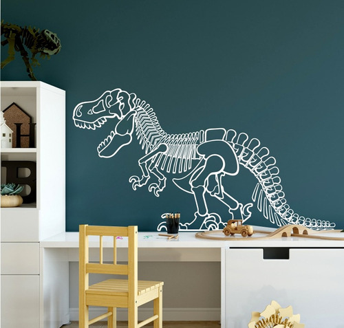 Adesivo De Parede Dinossauro Esqueleto T-rex