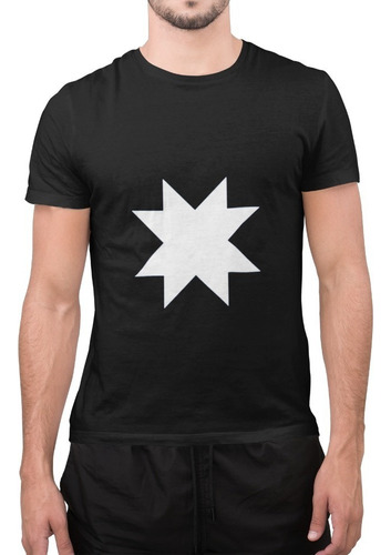 Polera Unisex Bandera Mapuche Estrella Estampado Algodon