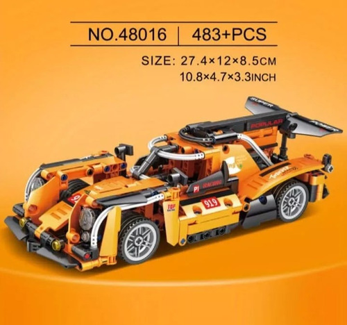 Juguete De Construcción Armable Technique Auto Naranja