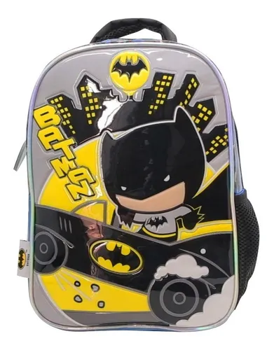 Mochila Infantil Escolar Batman 12 Pulgadas Espalda Cresko Color Gris