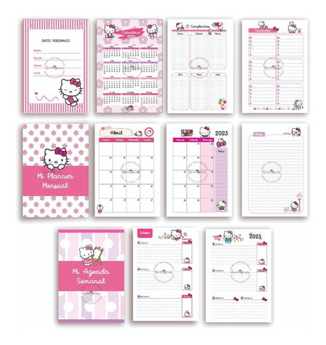 Imagen 3 de 9 de Agenda 2023 Hello Kitty - Vista Semanal - Personalizada