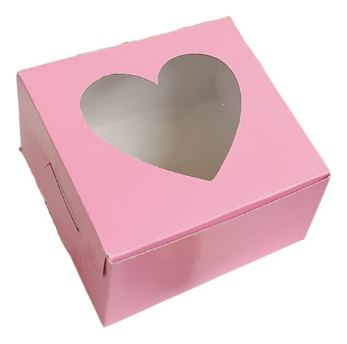 Caja Para Galletas, Dulces Y Obsequios Con Visor De Corazón