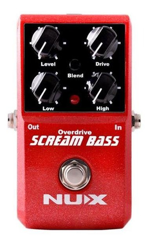 Pedal Efecto Overdrive Para Bajo Eléctrico Nux Scream Bass