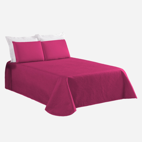 Cobre Leito Casal Queen Avulso Colcha Com Brinde 2 Fronhas Cor Pink