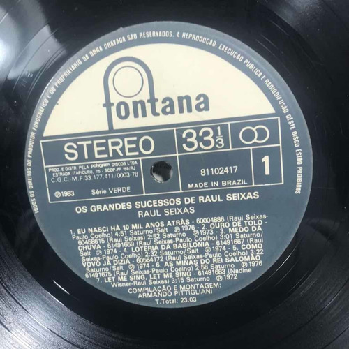Imagem 4 de 6 de Vinil Lp Raul Seixas Os Grandes Sucessos De Raul Seixas