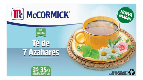 Mccormick, 7 Blossoms Tea, Sin Cafeina, 25 Unidades, 1.24 On