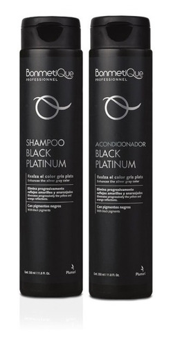 Combo Shampoo Y Acond. Bonmetique Black Platinium 300 Ml C/u