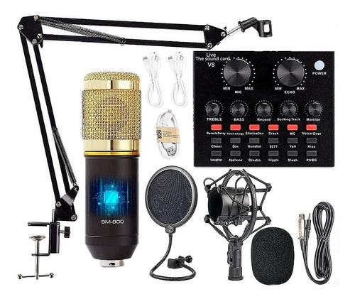 Microfono Condensador Bm-800 Con Mini Consola