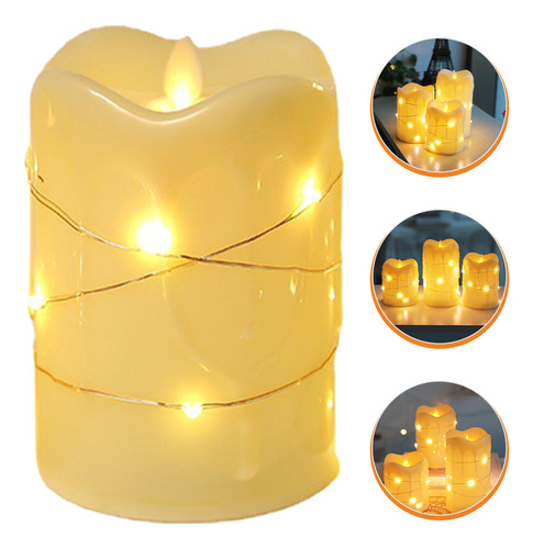 Lámpara De Vela Navideña Con Luz Led, Vela Sin Llama Christm