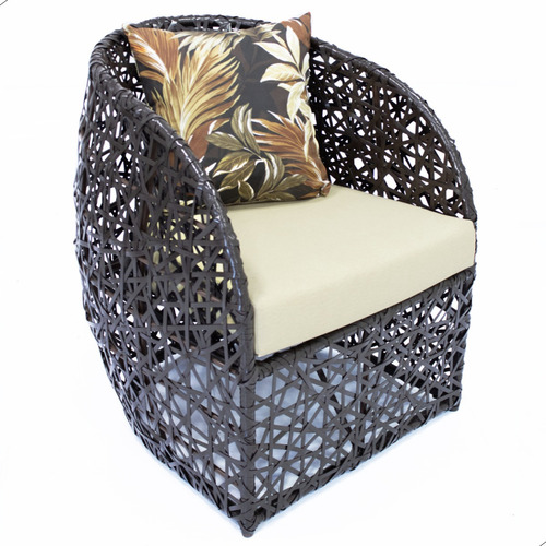 Cadeira Poltrona Redonda Essencial Em Fibra Aluminio