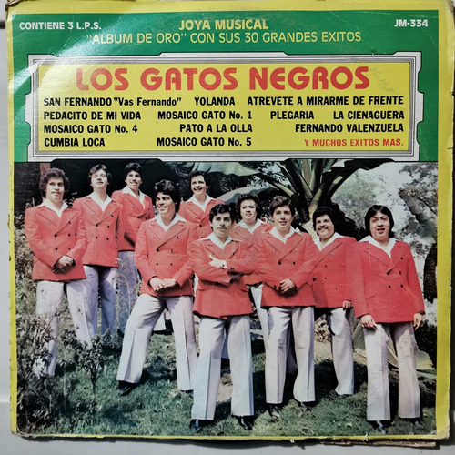 Disco Lp: Los Gatos Negros Joya Musical- 3 Lps Album