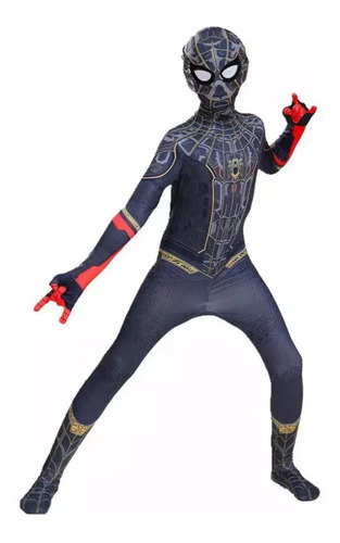 Disfraz De Spiderman Negro Y Dorado Black & Gold Suit 