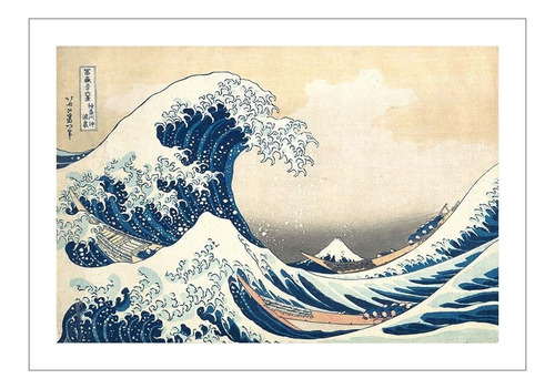 Lamina Fine Art La Gran Ola Hokusai 110x75 Cm Myc Arte