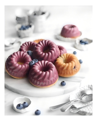 Molde Mini Bundt Acero 36x26cm Patisse Color Plateado