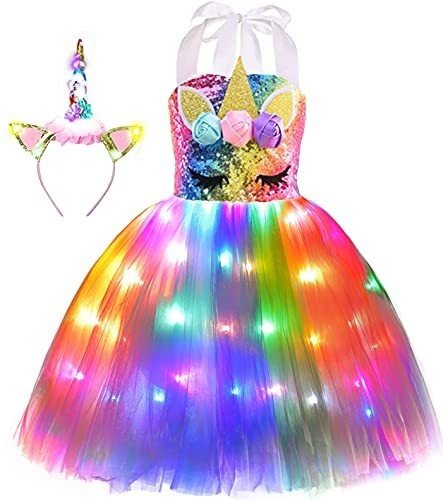 Viyorshop Girl Unicorn Costume Led Light Up Unicorn 3dtlm