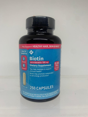 Biotin 10000mcg Keratin 100mg - 250 Caps Puritans Pride