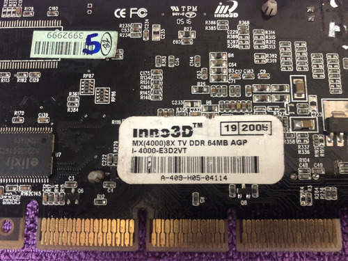 Imagem 3 de 3 de Placa De Video Inno 3d Mx 4000 8x Tv 64mb
