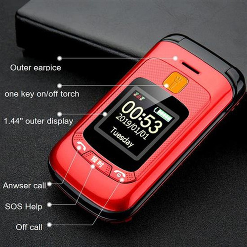 P Para Teléfono Celular Flip Dual Sim E For Adultos Mayores