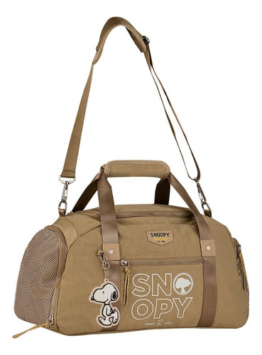 Bolsa Feminina Snoopy Meia Viagem Sp2863 Cor Taupe