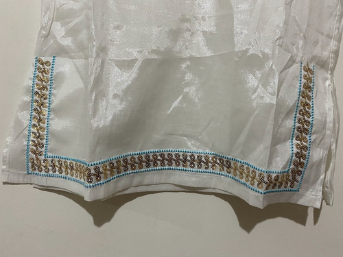 Túnica Camisola Seda Brillante Bordado Y Lentejuelas Var´s