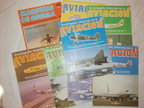 Lote X 8 Enciclopedia Ilustrada De La Aviacion Edit. Delta 