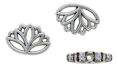 30x Plata Ahueca Hacia Fuera Las De Buda De Flores Para