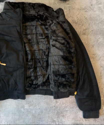 Campera Puffer Piel Mujer Corderoy Capucha Desmontable