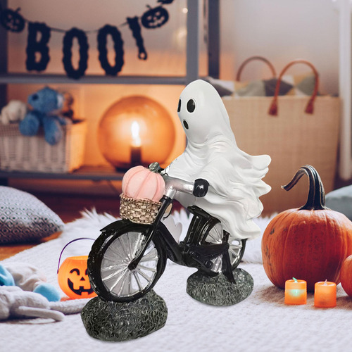 Estatua De Ciclista Fantasma Para Decoración De Halloween