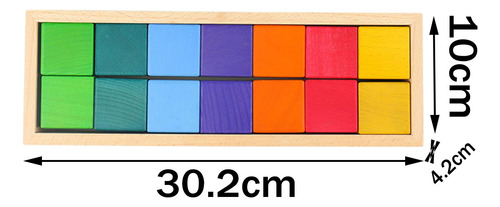 Ladrillos De Madera De Aprendizaje 14 Piezas Cuadrado
