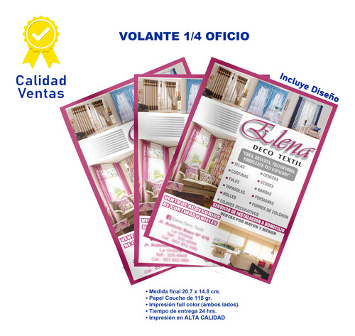 Volantes A5 Publicitario 1millar- Incluye Diseño Couche 115g