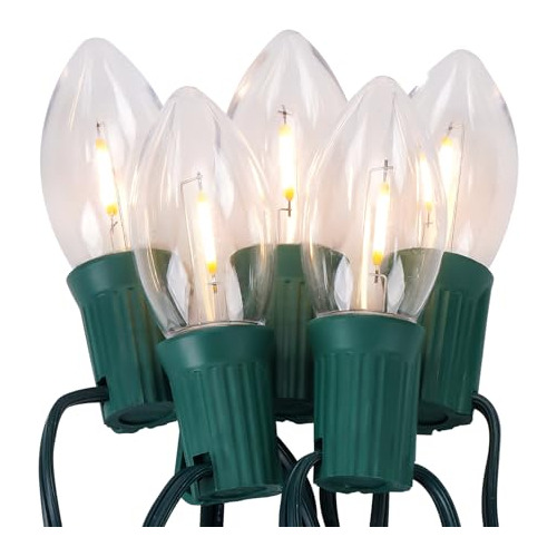 Luces De Cuerda De Navidad C9, 100ft, Conectables, Clar...