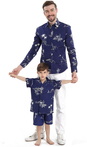 A Juego Padre Hijo Hawaiian Luau Traje De Los Hombres Camisa