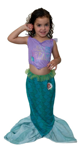 Disfraz Princesas Disney Ariel Sirenita Remera Newtoys Mania