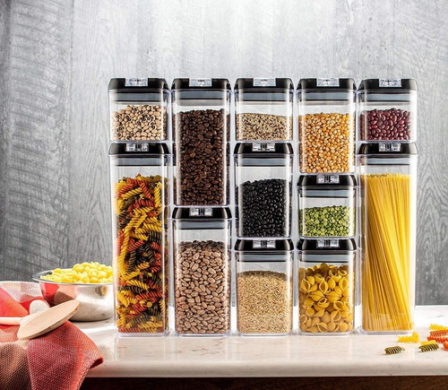 Imagen 2 de 4 de Set De 12 Contenedores Para Cocina Con Tapa Hermética