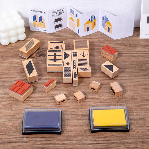 Juego De Sellos De Madera Juguete Sensorial Educativo Para