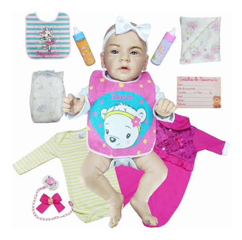 Imagem 1 de 6 de Boneca Bebe Realista Recem Nascida Toda Em Vinil Siliconado