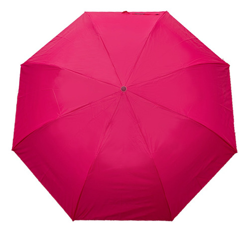 Paraguas Semiautomático De Bolsillo Resistente Colores Lisos Color Rosa