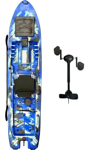 Caiaque De Pesca Dourado Com Pedal Smart - Caiaker Cor Azul Camuflado